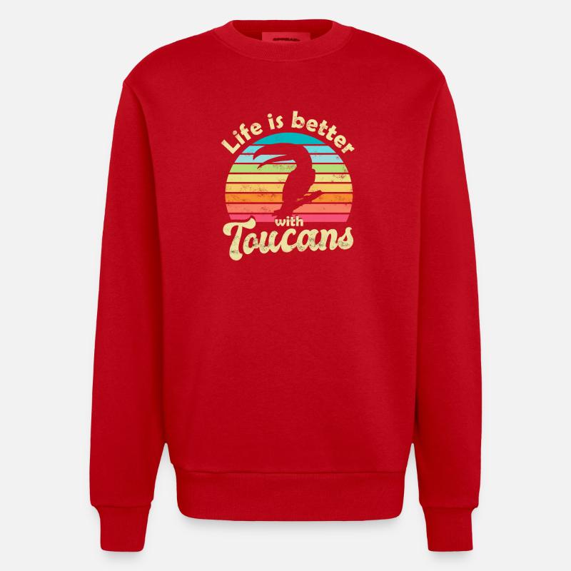 Tukan Vogel - Heavyweight Oversized Organic Crew Neck Made in EU - Rot