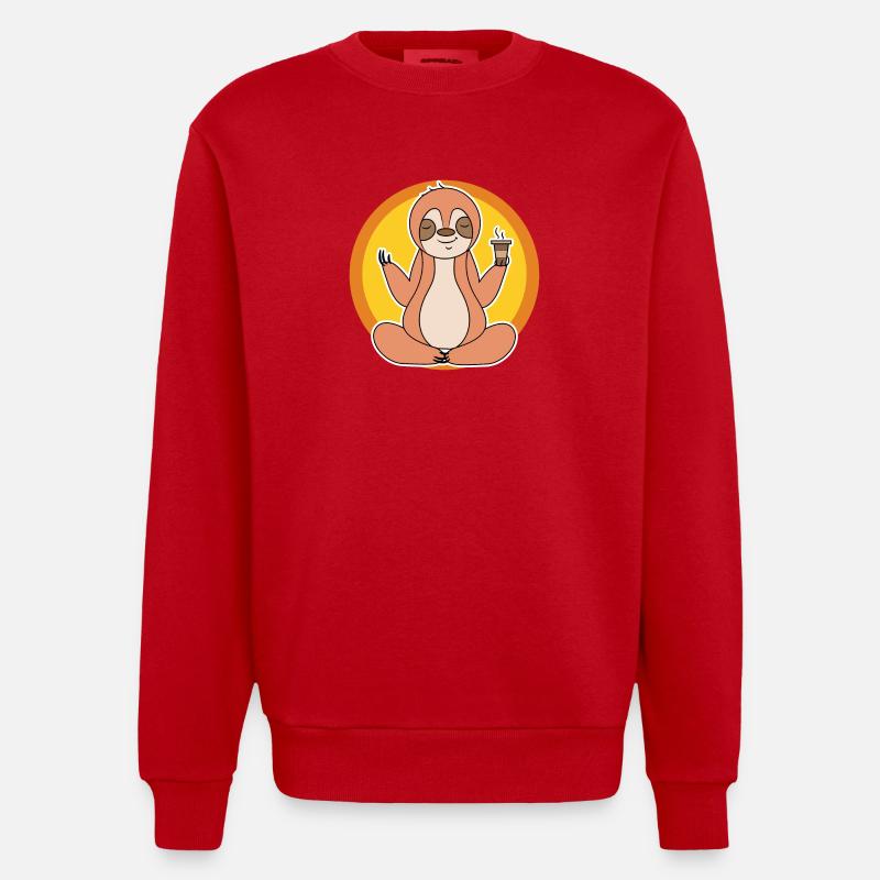 Faultier Langschläfer Dschungel Säugetier Tier - Heavyweight Oversized Organic Crew Neck Made in EU - Rot