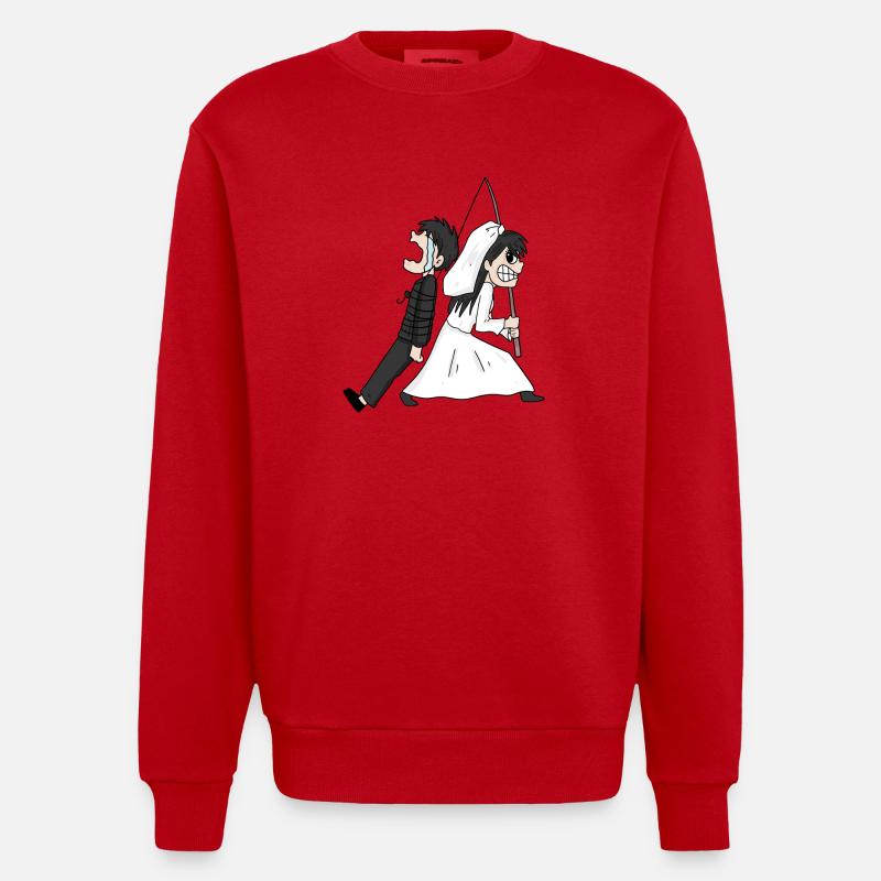 Drôle de mème de mariage - Sweat bio épais oversize fabriqué en UE - rouge