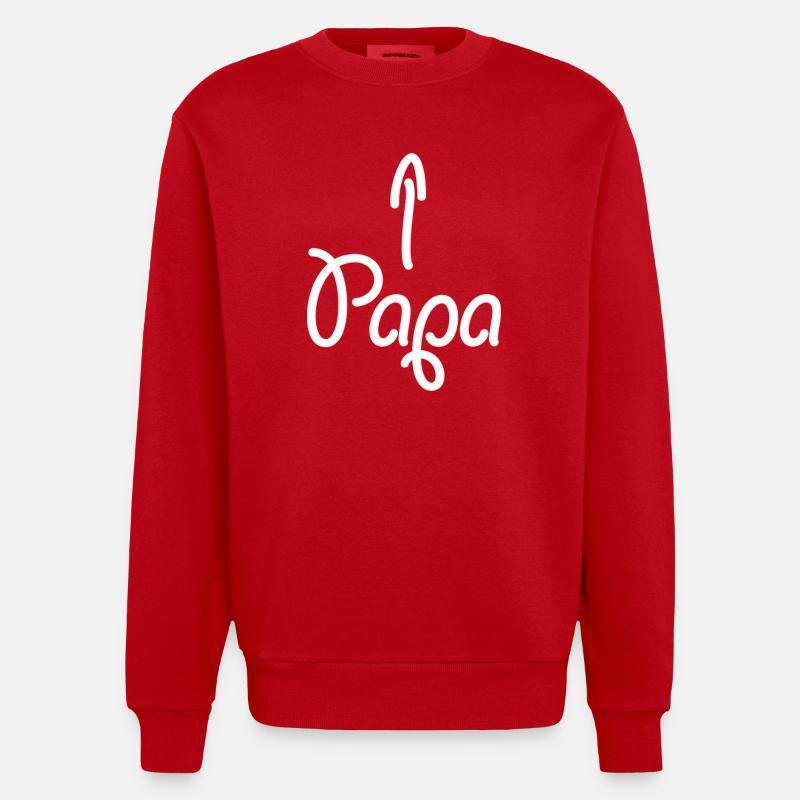 Papa (flèche) - Sweat bio épais oversize fabriqué en UE - rouge