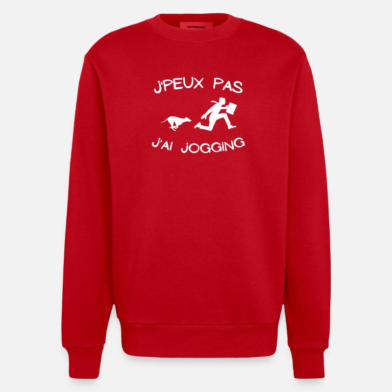 jogging, footing, running - Sweat bio épais oversize fabriqué en UE - rouge
