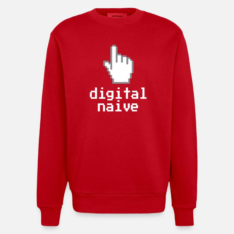 Digital naive - Heavyweight Oversized Organic Crew Neck Made in EU - Rot