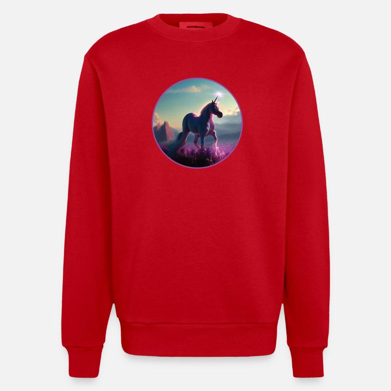 Einhorn - Heavyweight Oversized Organic Crew Neck Made in EU - Rot