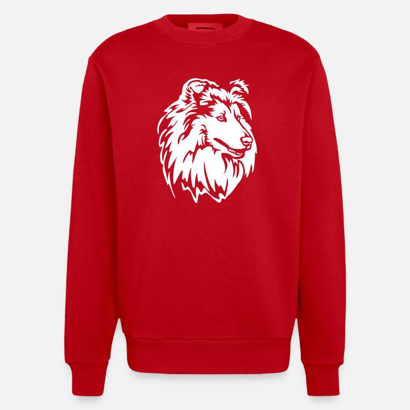 Collie Head « Black Edition » - Sweat bio épais oversize fabriqué en UE - rouge