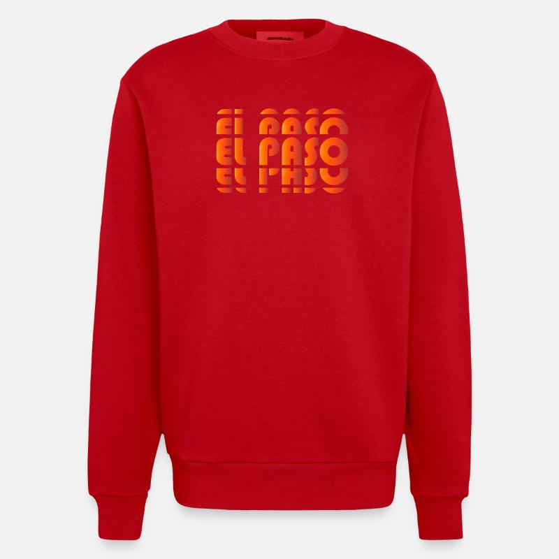 Grille de gradient d’El Paso - Sweat bio épais oversize fabriqué en UE - rouge