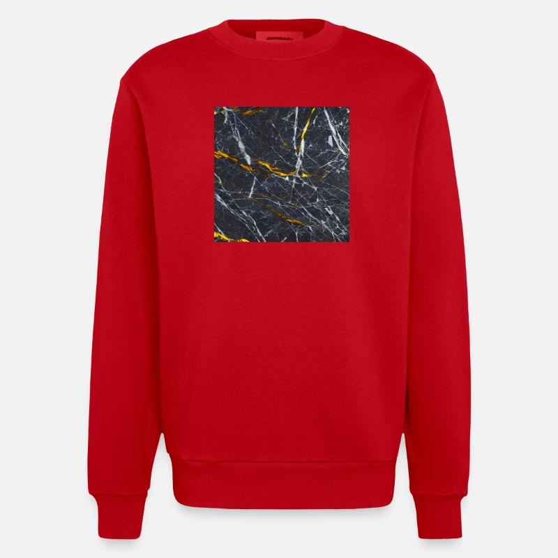 Marbre Texture Or Noir - Sweat bio épais oversize fabriqué en UE - rouge