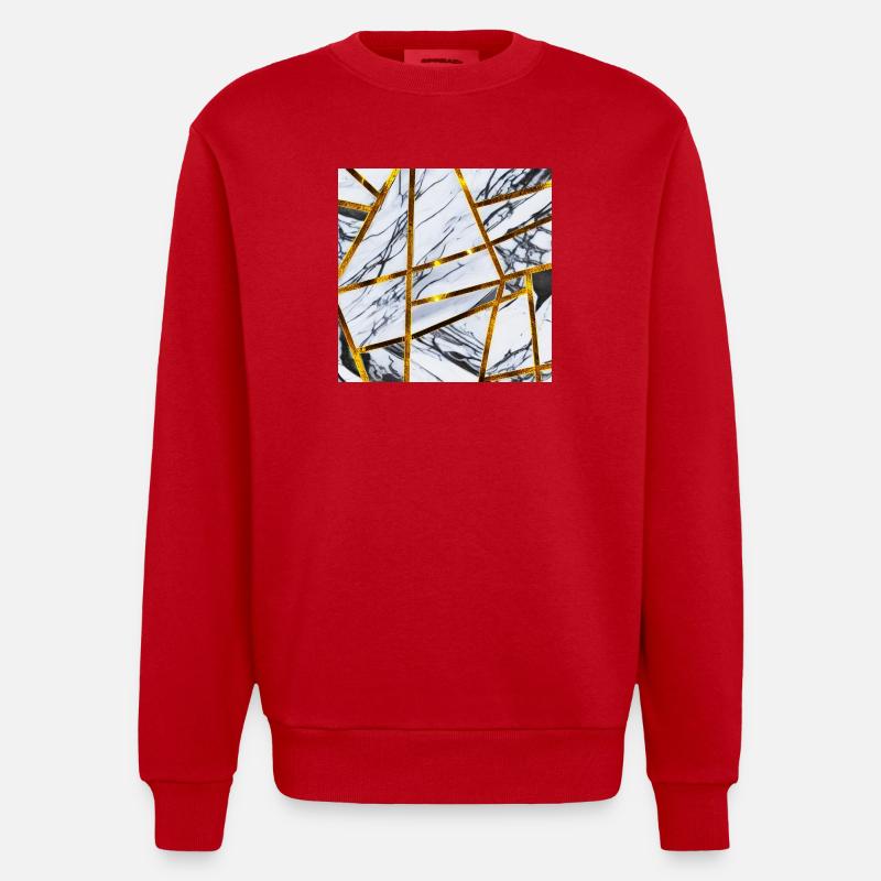 Marbre Or Blanc - Sweat bio épais oversize fabriqué en UE - rouge
