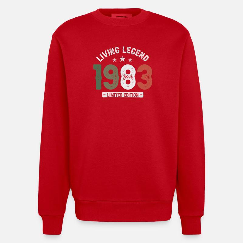 Living Legend 1983 Édition Limitée - Sweat bio épais oversize fabriqué en UE - rouge