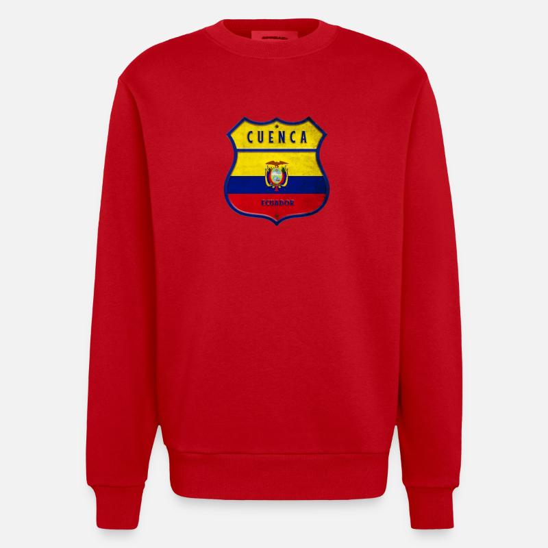 Cuenca Drapeaux de l'Equateur - Sweat bio épais oversize fabriqué en UE - rouge