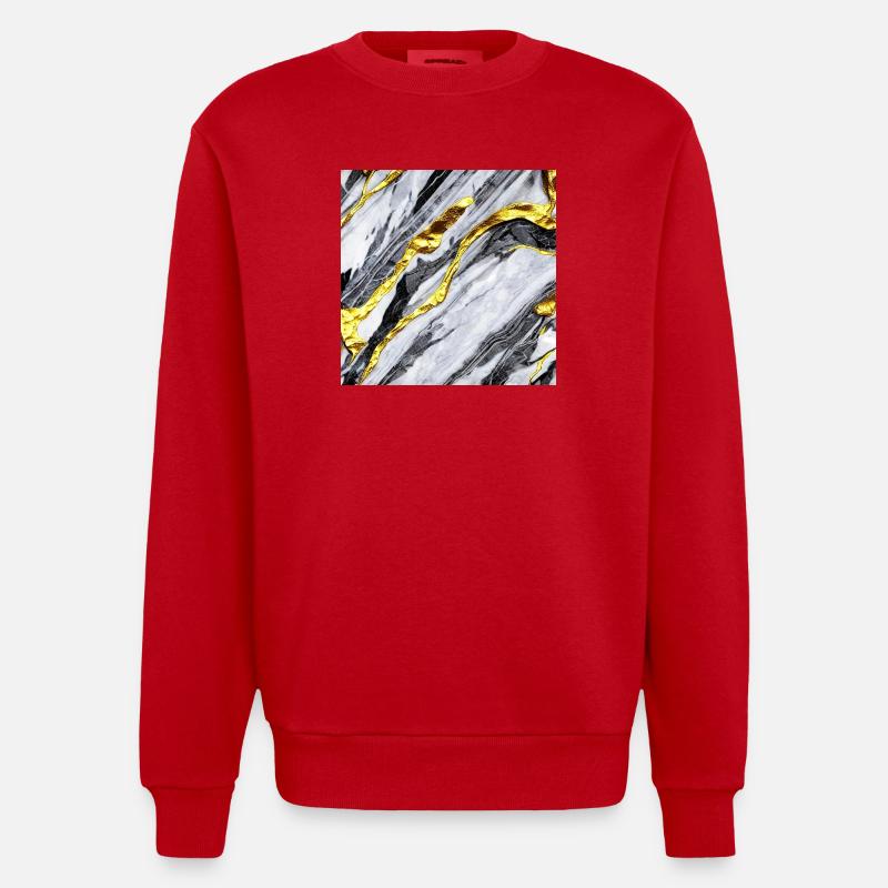 Structure en marbre or - Sweat bio épais oversize fabriqué en UE - rouge
