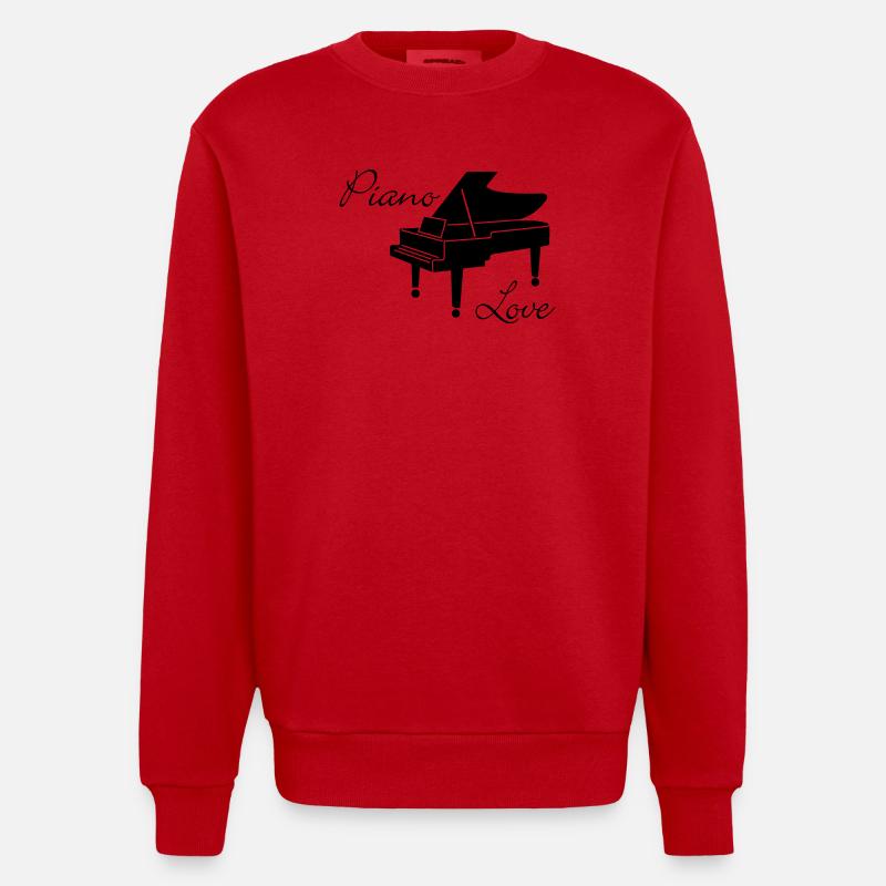 Klavier Liebe - Heavyweight Oversized Organic Crew Neck Made in EU - Rot