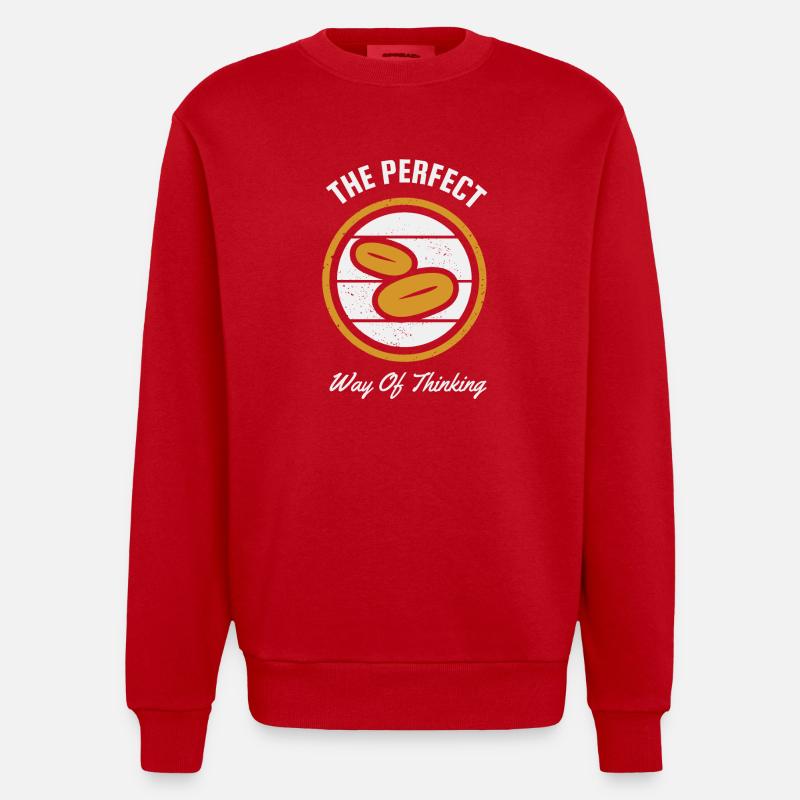 Die perfekte Denkweise: Kaffeebohnen - Heavyweight Oversized Organic Crew Neck Made in EU - Rot
