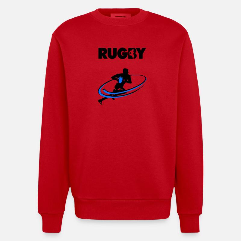 Rugby - Heavyweight Oversized Organic Crew Neck Made in EU - red