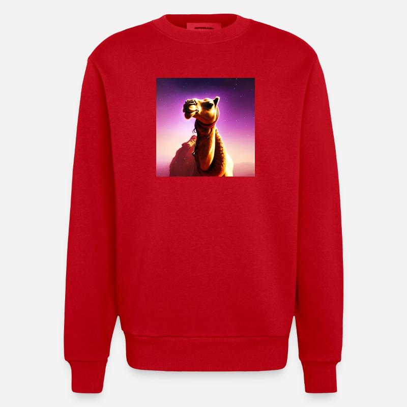 Dromedary Camel - Galaxy Space - Sweat bio épais oversize fabriqué en UE - rouge
