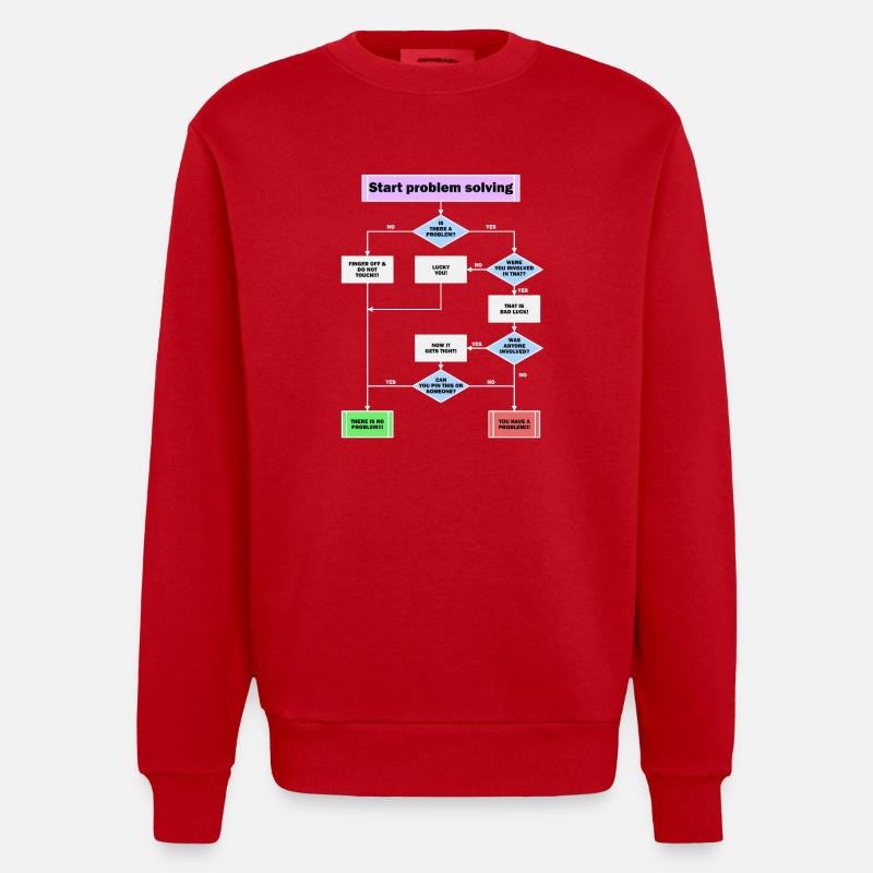 Problem solving - Heavyweight Oversized Organic Crew Neck Made in EU - red
