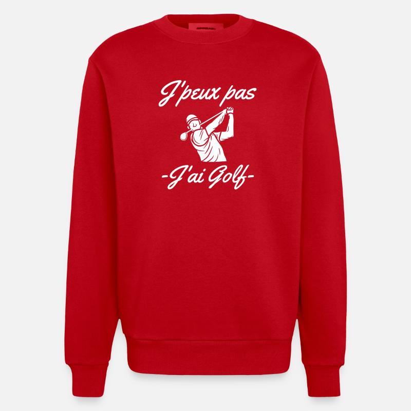 golf, golfeur, fan de golf - Sweat bio épais oversize fabriqué en UE - rouge