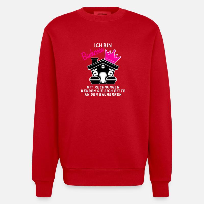 Bauherrin Geschenk - Heavyweight Oversized Organic Crew Neck Made in EU - Rot