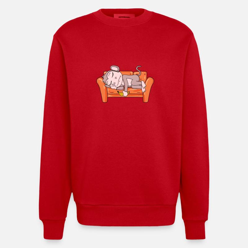 Singe - Sweat bio épais oversize fabriqué en UE - rouge