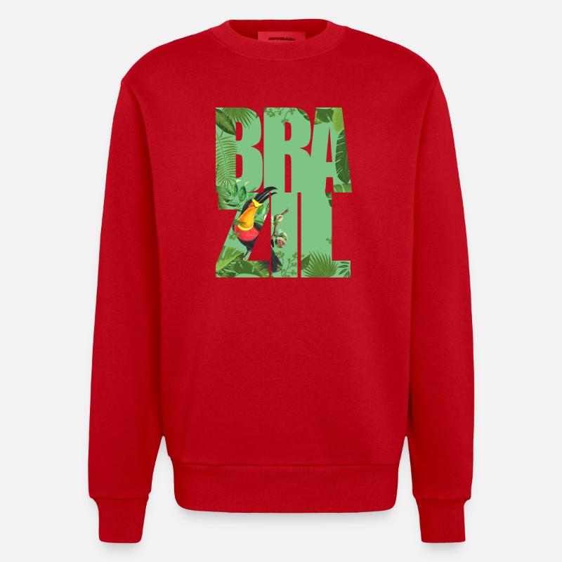 Brésil - Sweat bio épais oversize fabriqué en UE - rouge