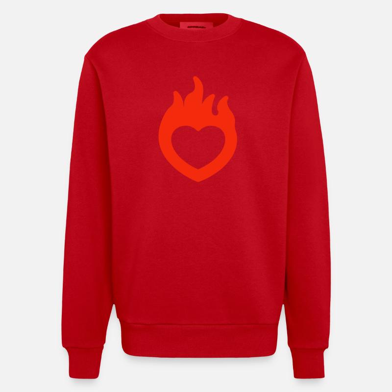 Saint-Valentin, Saint-Valentin, Saint-Valentin - Sweat bio épais oversize fabriqué en UE - rouge