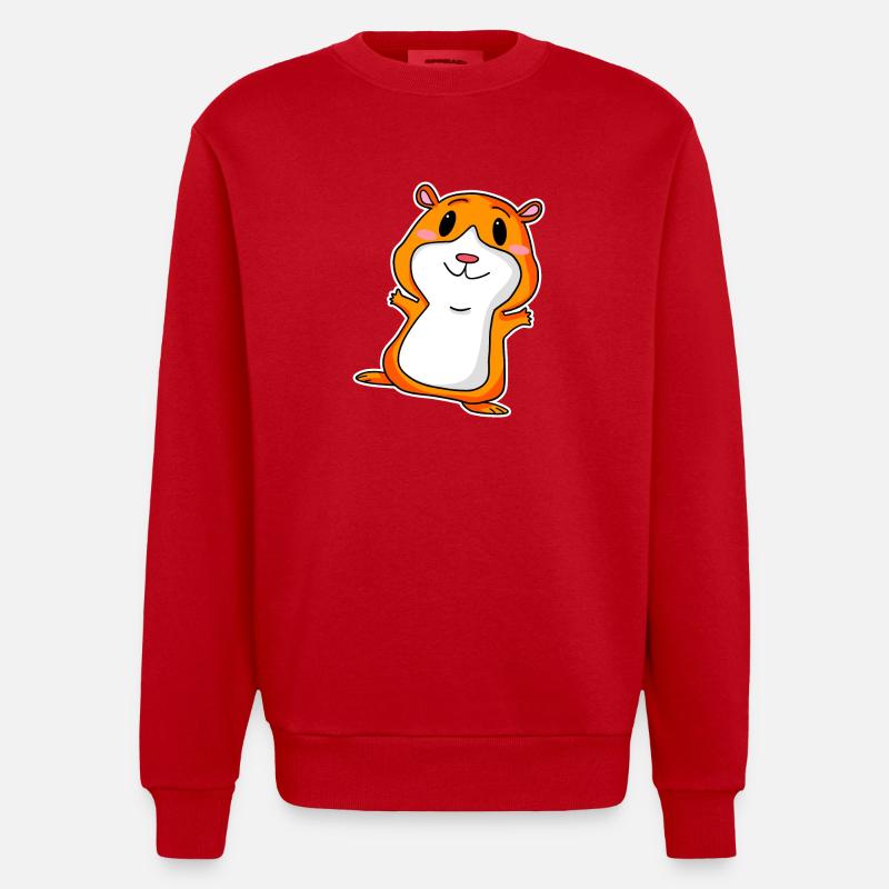 Cochon d’Inde mignon - Sweat bio épais oversize fabriqué en UE - rouge