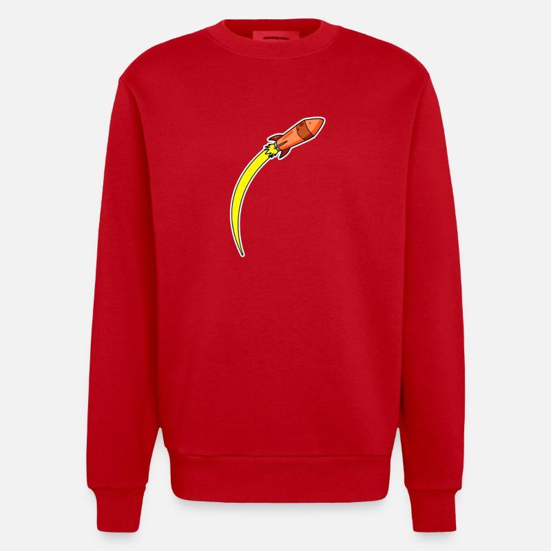Rakete Orange - Heavyweight Oversized Organic Crew Neck Made in EU - Rot