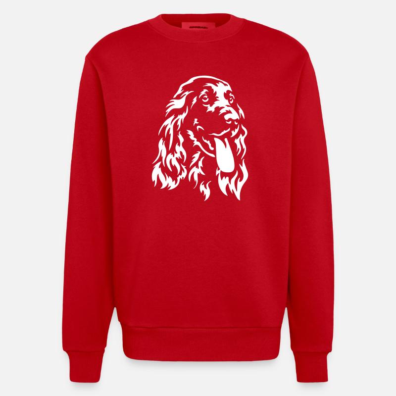 Cocker Spaniel Head « Black Edition » - Sweat bio épais oversize fabriqué en UE - rouge