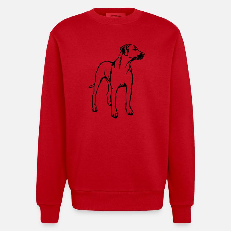 Rhodesian Ridgeback - Sweat bio épais oversize fabriqué en UE - rouge