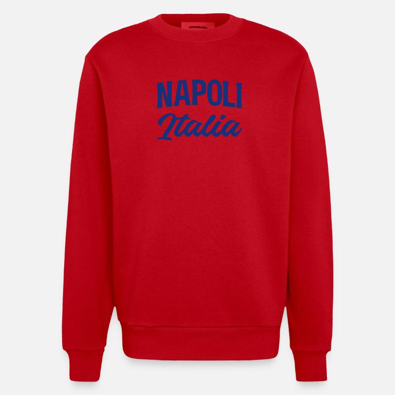 Napoli Italia Script in Blue - Sweat bio épais oversize fabriqué en UE - rouge