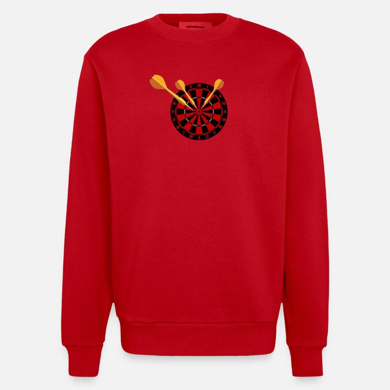 Fléchettes Flèches et jeu de fléchettes - Sweat bio épais oversize fabriqué en UE - rouge