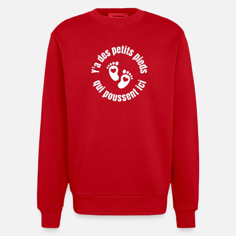 bébé, future maman, enceinte, naissance - Sweat bio épais oversize fabriqué en UE - rouge