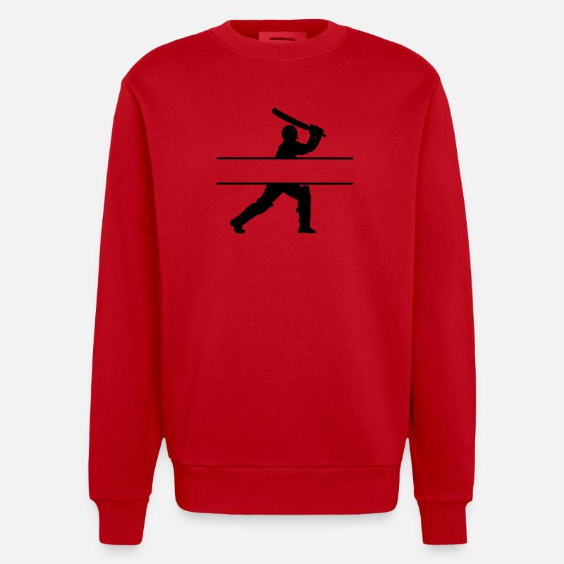 Cricket Eigenname Banner - Heavyweight Oversized Organic Crew Neck Made in EU - Rot