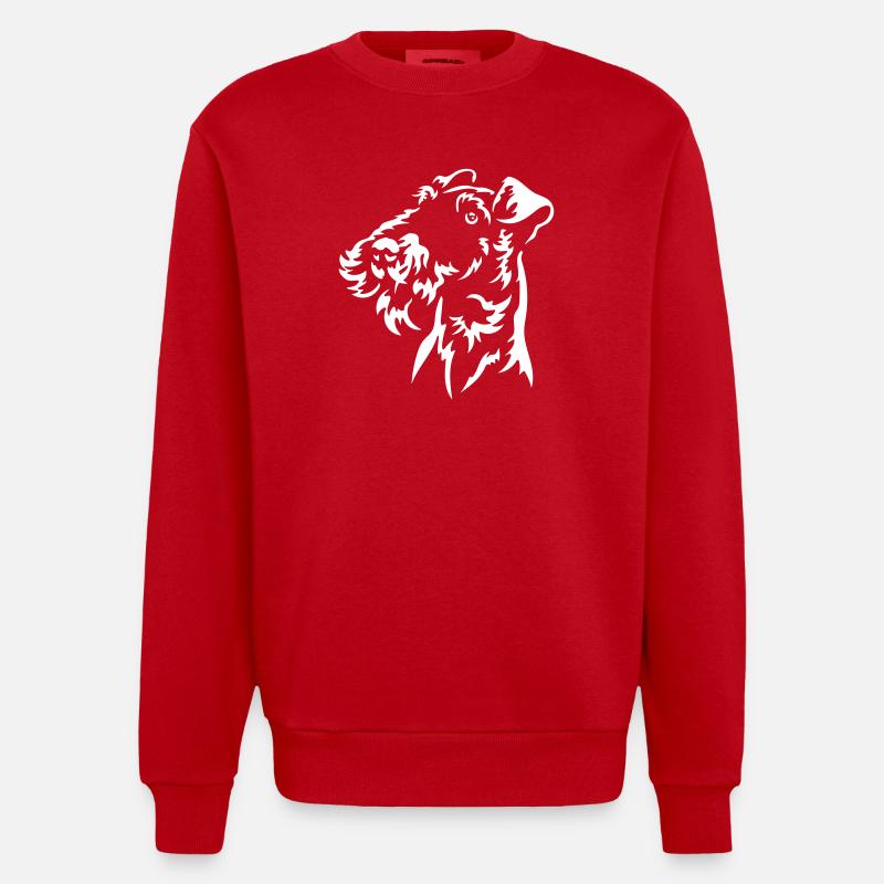 Fox Terrier Head « Black Edition » - Sweat bio épais oversize fabriqué en UE - rouge