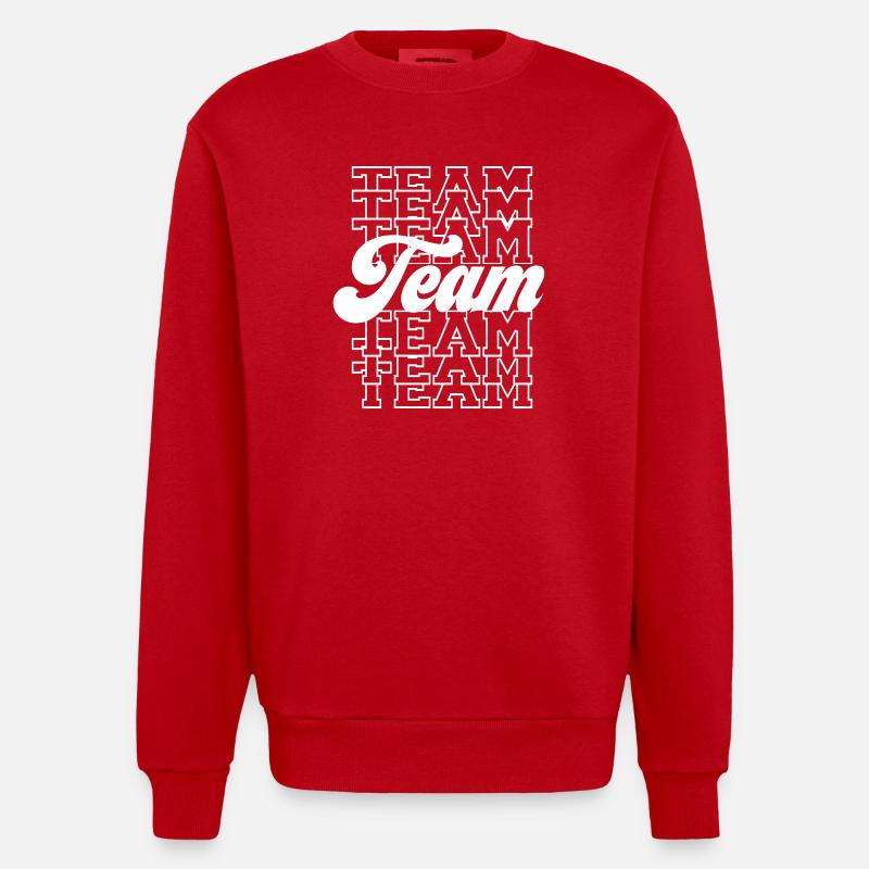 Équipe - Sweat bio épais oversize fabriqué en UE - rouge