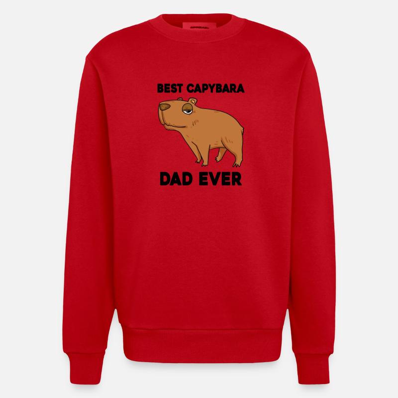 Capybara Père Capybara - Sweat bio épais oversize fabriqué en UE - rouge