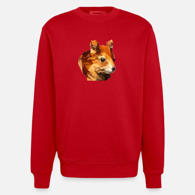 Polygon Eichhörnchen - Heavyweight Oversized Organic Crew Neck Made in EU - Rot
