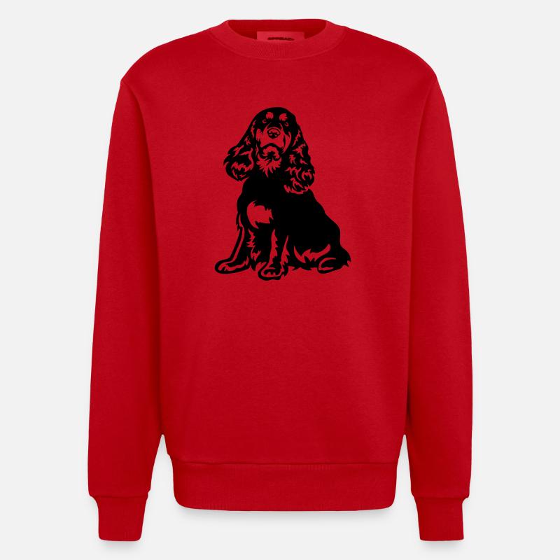 Cocker Spaniel - Sweat bio épais oversize fabriqué en UE - rouge