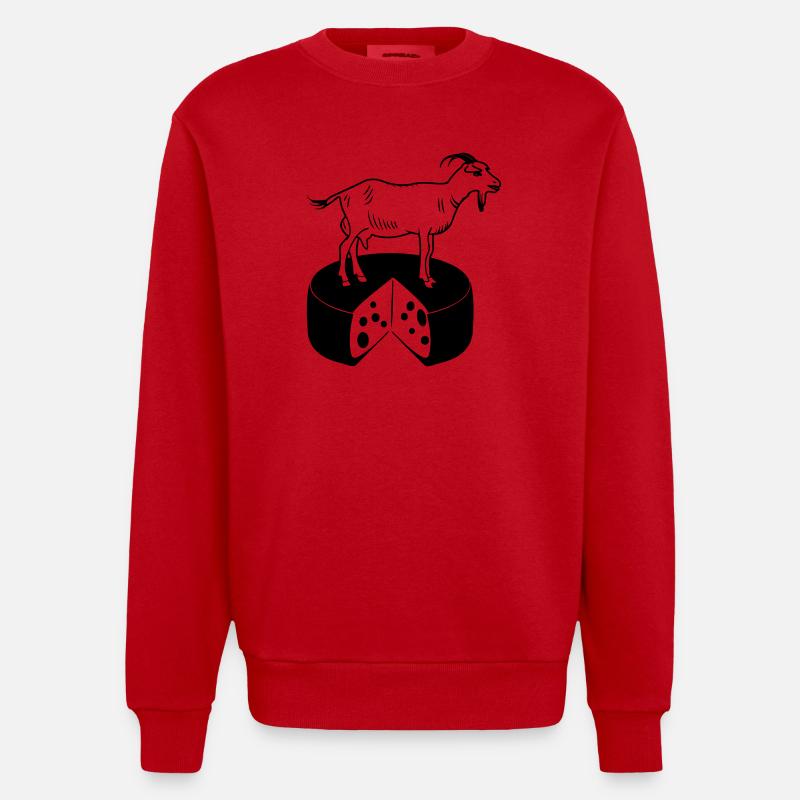 Ziege auf Käse - Heavyweight Oversized Organic Crew Neck Made in EU - Rot