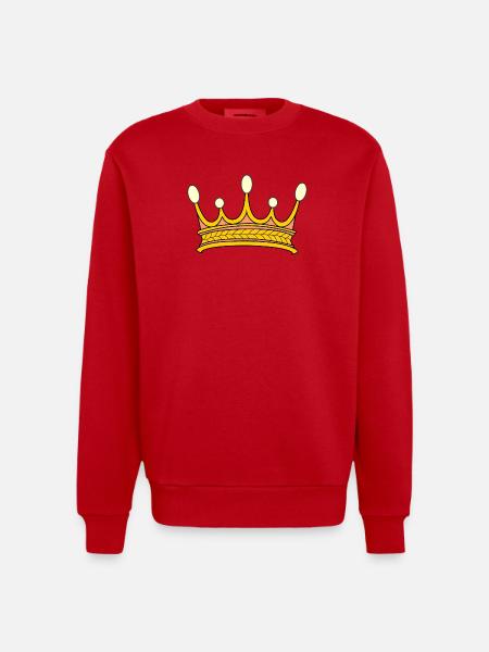 Couronne d’or avec cinq perles. - Sweat bio épais oversize fabriqué en UE - rouge