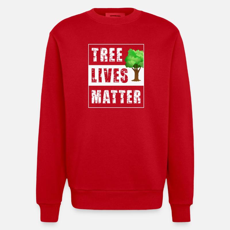 Tree Trees - Heavyweight Oversized Organic Crew Neck Made in EU - red