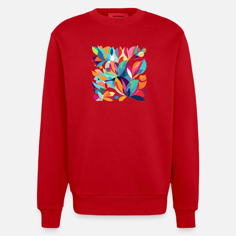 Danse des fleurs - Sweat bio épais oversize fabriqué en UE - rouge