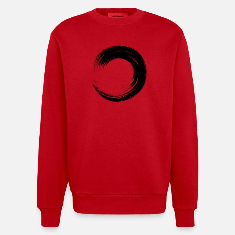 Circle Circles - Heavyweight Oversized Organic Crew Neck Made in EU - red