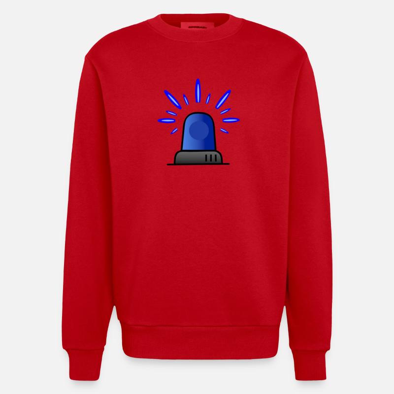 Blaulicht Sirene - Heavyweight Oversized Organic Crew Neck Made in EU - Rot