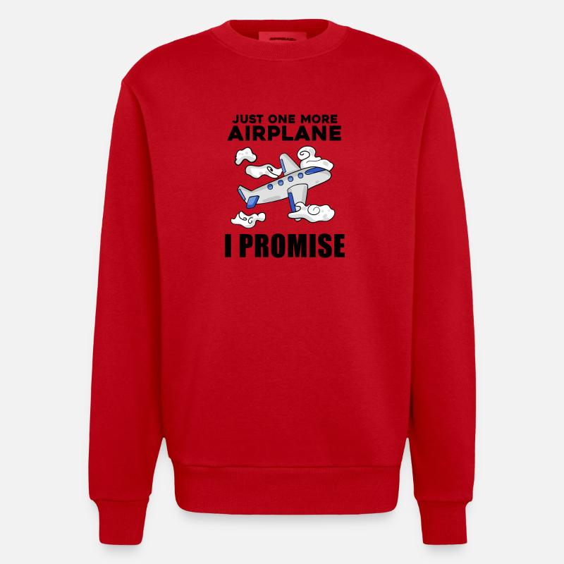 Flugzeug Pilot Spruch Geschenk - Heavyweight Oversized Organic Crew Neck Made in EU - Rot