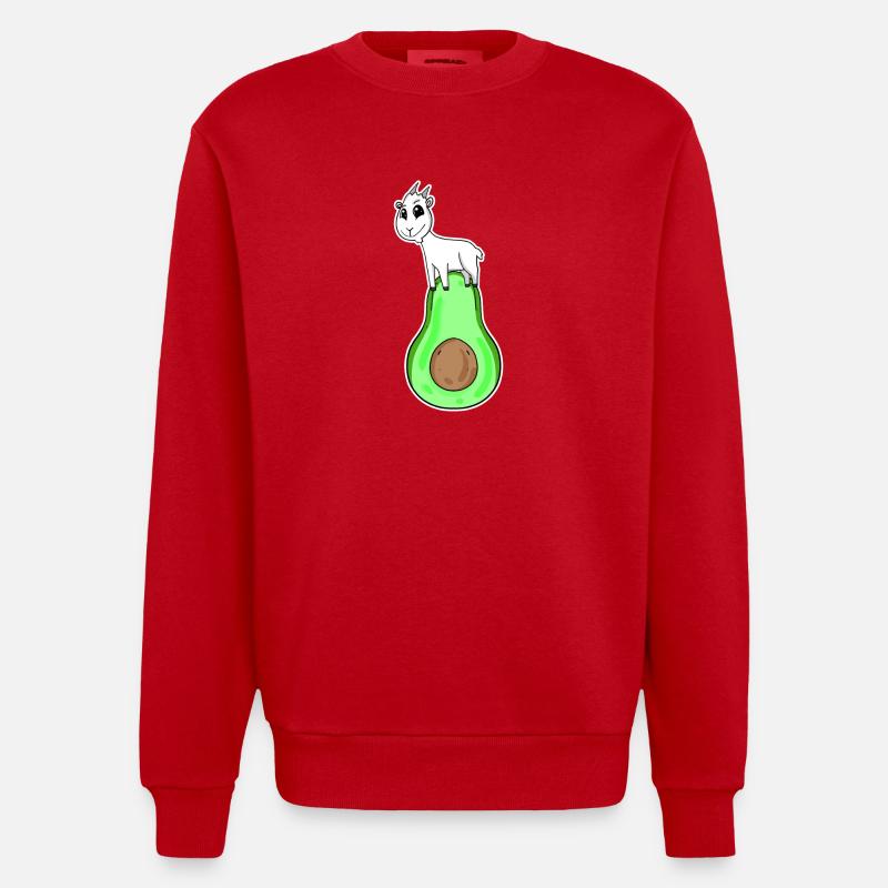 Chèvre sur avocat - Sweat bio épais oversize fabriqué en UE - rouge