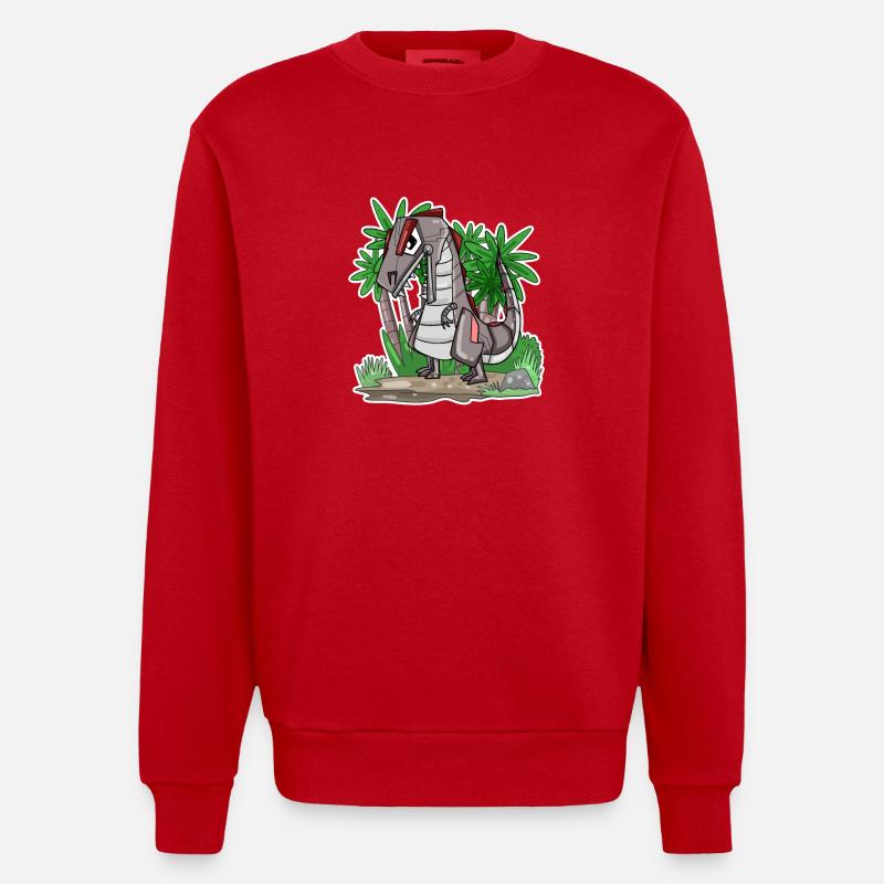 Robot Dino Dinosaure - Sweat bio épais oversize fabriqué en UE - rouge