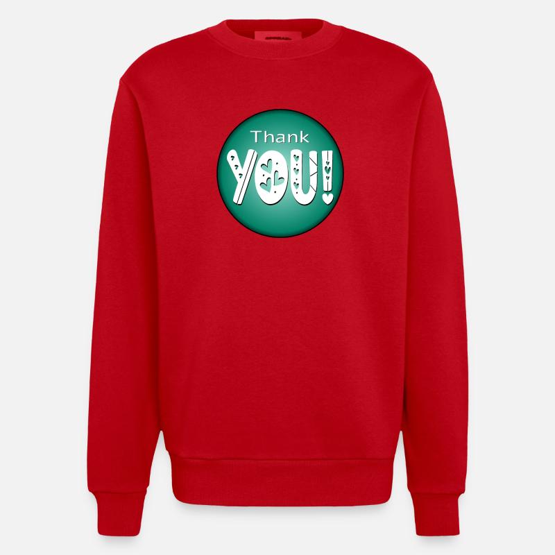 Danke - DANKBAR DANKE - BEZIEHUNG - Heavyweight Oversized Organic Crew Neck Made in EU - Rot