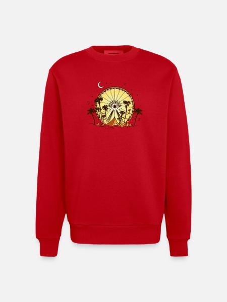 Music Festival Music Festival - Heavyweight Oversized Organic Crew Neck Made in EU - red