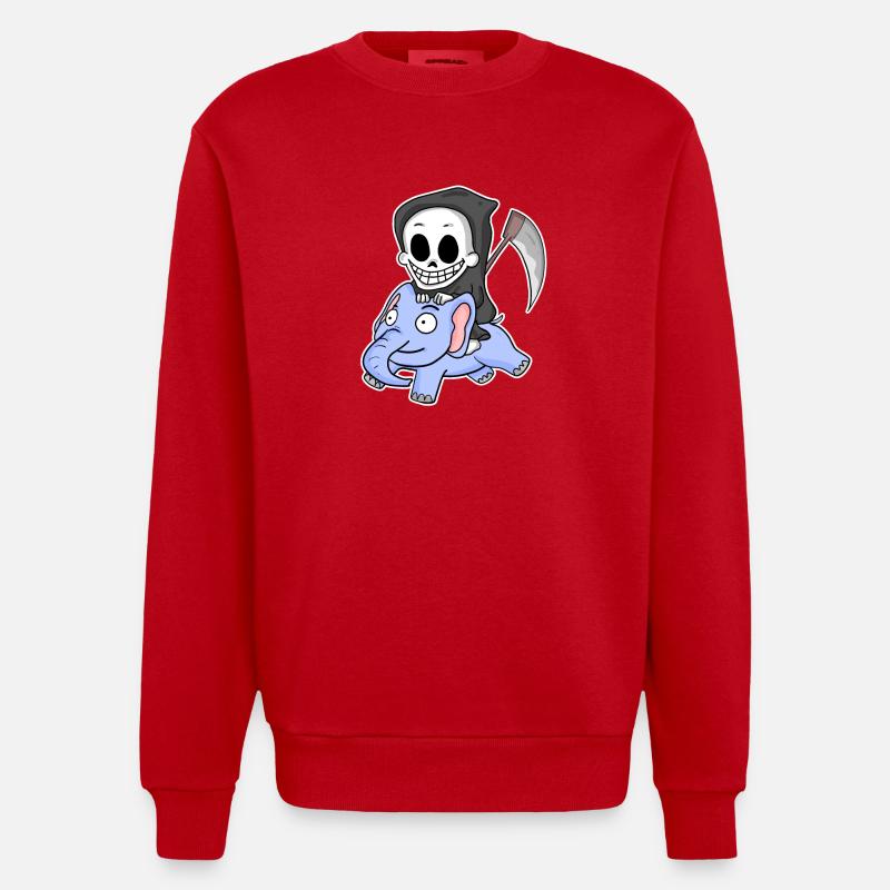 Sensenmann Elefant - Heavyweight Oversized Organic Crew Neck Made in EU - Rot