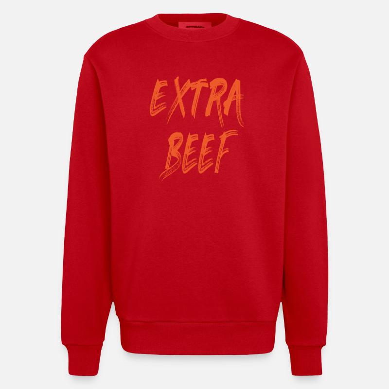 Das Extra Rindfleisch - Heavyweight Oversized Organic Crew Neck Made in EU - Rot